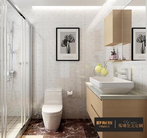 小巧的吊柜，滿足衛(wèi)生間日常收納;設(shè)置隔板，方便洗漱用品擺放。